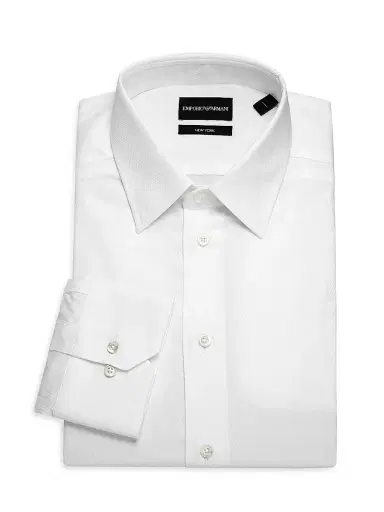 Emporio Armani Men's Cotton Dress Shirt - White - Size 15.5 | Thumbnail 1