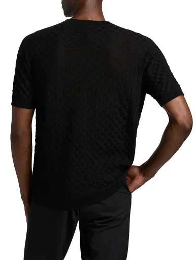 Giorgio Armani Men's Textured Knit Cashmere-Silk Crewneck Sweater - Black - Size 44 | Thumbnail 5