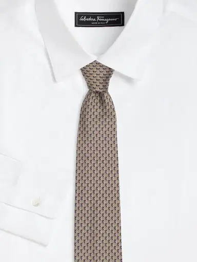 Ferragamo Men's Barzio Printed Silk Tie | Thumbnail 2