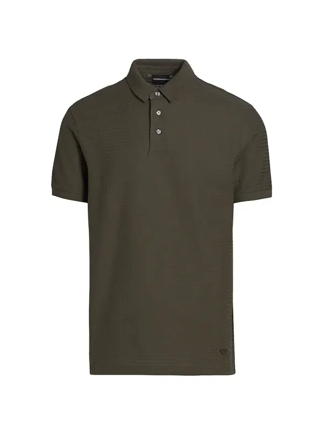 Emporio Armani Men's Knit Textured Polo Shirt - Green