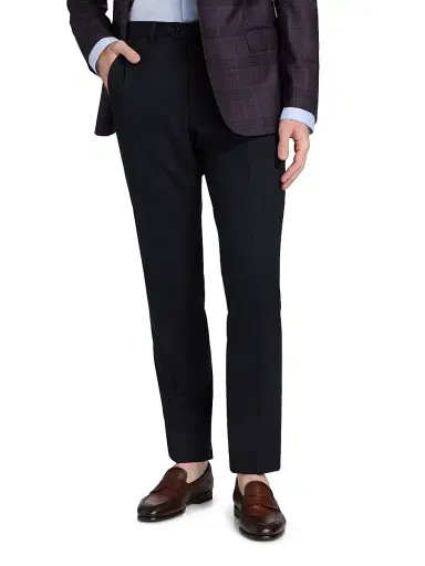Emporio Armani Men's Flat Front Wool Trousers - Navy - Size 42 | Thumbnail 3 Emporio Armani Men's Flat Front Wool Trousers - Navy - Size 42 | Thumbnail 3