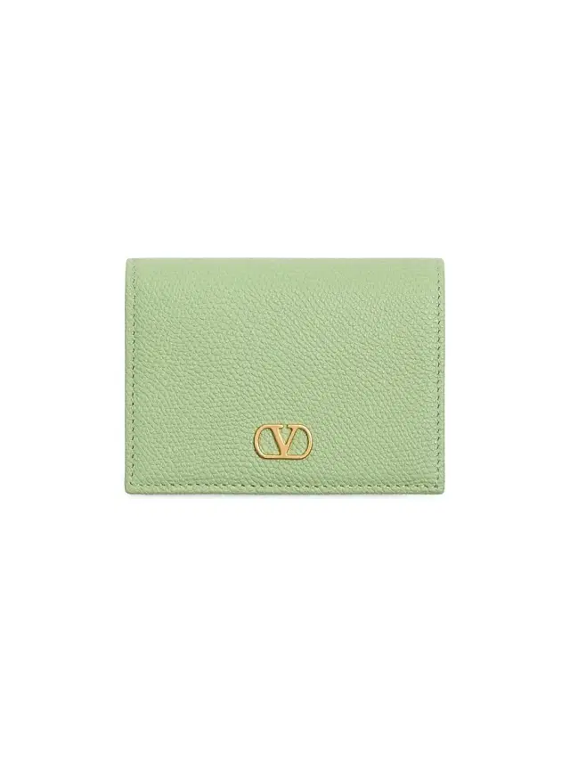 Valentino Garavani Women's VLogo Signature Grainy Calfskin Wallet - Mint