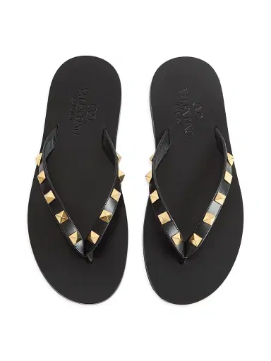 Valentino Garavani Women's Rockstud Calfskin 05MM Thong Sandals - Black - Size 10.5 | Thumbnail 4 Valentino Garavani Women's Rockstud Calfskin 05MM Thong Sandals - Black - Size 10.5 | Thumbnail 4