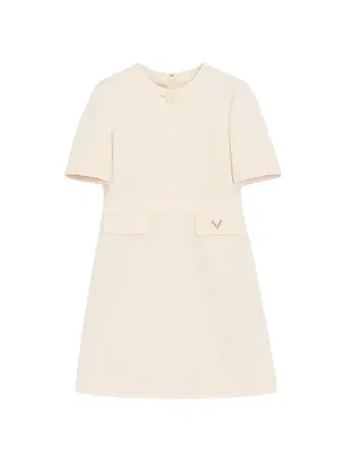 Valentino Garavani Women's Crepe Couture Short Dress - Vanilla - Size 10 | Thumbnail 1 Valentino Garavani Women's Crepe Couture Short Dress - Vanilla - Size 10 | Thumbnail 1