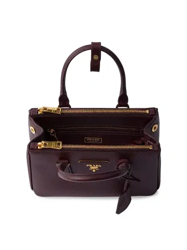 Prada Women's Galleria Saffiano Leather Mini Top Handle Bag - Dark Red | Thumbnail 4 Prada Women's Galleria Saffiano Leather Mini Top Handle Bag - Dark Red | Thumbnail 4