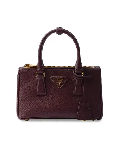 Prada Women's Galleria Saffiano Leather Mini Top Handle Bag - Dark Red | Thumbnail 1 Prada Women's Galleria Saffiano Leather Mini Top Handle Bag - Dark Red | Thumbnail 1