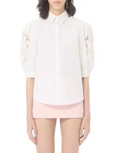 Valentino Garavani Women's Cotton Popeline Shirt - White - Size 10 | Thumbnail 3