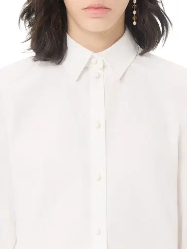 Valentino Garavani Women's Cotton Popeline Shirt - White - Size 10 | Thumbnail 6