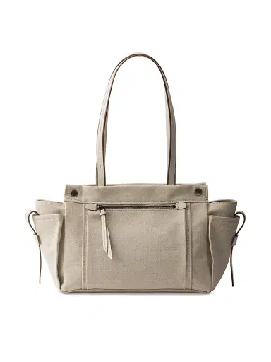 Prada Women's Route Canvas and Leather Tote Bag - Beige Khaki | Thumbnail 3 Prada Women's Route Canvas and Leather Tote Bag - Beige Khaki | Thumbnail 3