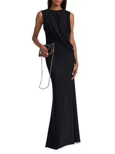 Chiara Boni La Petite Robe Women's Frozy Ruched-Bodice Gown - Black - Size 8 | Thumbnail 2 Chiara Boni La Petite Robe Women's Frozy Ruched-Bodice Gown - Black - Size 8 | Thumbnail 2