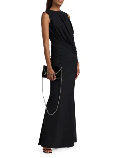 Chiara Boni La Petite Robe Women's Frozy Ruched-Bodice Gown - Black - Size 8 | Thumbnail 4 Chiara Boni La Petite Robe Women's Frozy Ruched-Bodice Gown - Black - Size 8 | Thumbnail 4