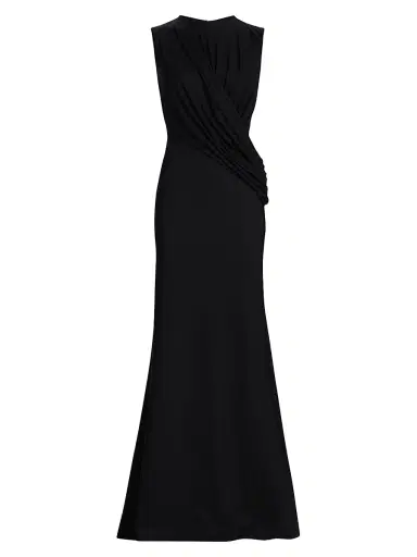 Chiara Boni La Petite Robe Women's Frozy Ruched-Bodice Gown - Black - Size 8 | Thumbnail 1 Chiara Boni La Petite Robe Women's Frozy Ruched-Bodice Gown - Black - Size 8 | Thumbnail 1