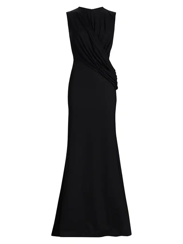 Chiara Boni La Petite Robe Women's Frozy Ruched-Bodice Gown - Black
