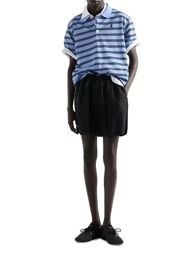 Prada Men's Garment-Dyed Cotton Polo Shirt - Blue - Size Large | Thumbnail 2
