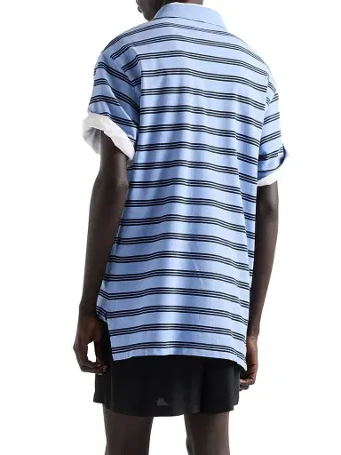 Prada Men's Garment-Dyed Cotton Polo Shirt - Blue - Size Large | Thumbnail 4