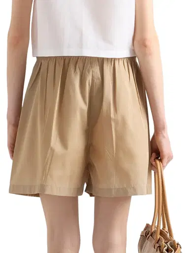 Prada Women's Washed Nylon Shorts - Brown | Thumbnail 5