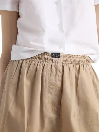 Prada Women's Washed Nylon Shorts - Brown | Thumbnail 6
