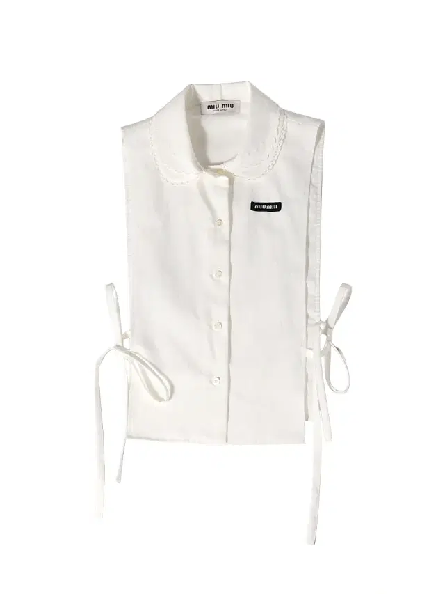 Miu Miu Women's Slubbed Poplin Side-Tie Shirt - White