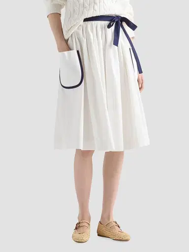 Prada Women's Slubbed Toile Skirt | Thumbnail 2 Prada Women's Slubbed Toile Skirt | Thumbnail 2