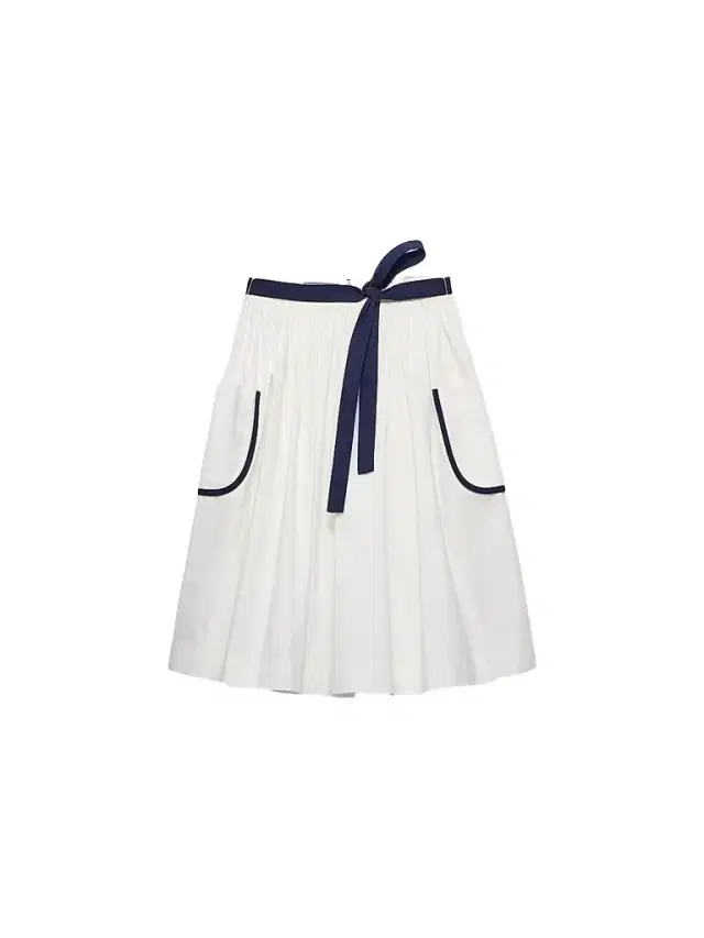 Prada Women's Slubbed Toile Skirt - White