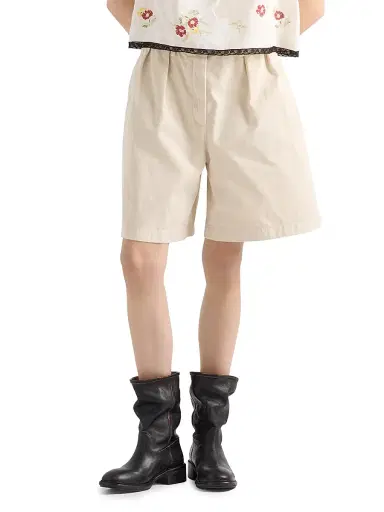 Prada Women's Old Gabardine Bermudas - Khaki - Size 4 | Thumbnail 3 Prada Women's Old Gabardine Bermudas - Khaki - Size 4 | Thumbnail 3