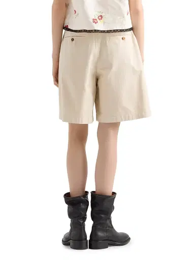 Prada Women's Old Gabardine Bermudas - Khaki - Size 4 | Thumbnail 6 Prada Women's Old Gabardine Bermudas - Khaki - Size 4 | Thumbnail 6