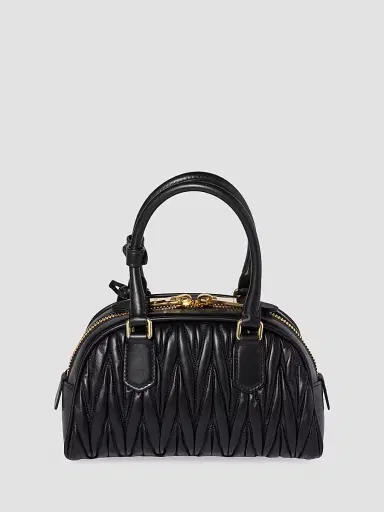 Miu Miu Women's Arcadie Matelassé Nappa Leather Top Handle Bag - Black | Thumbnail 3