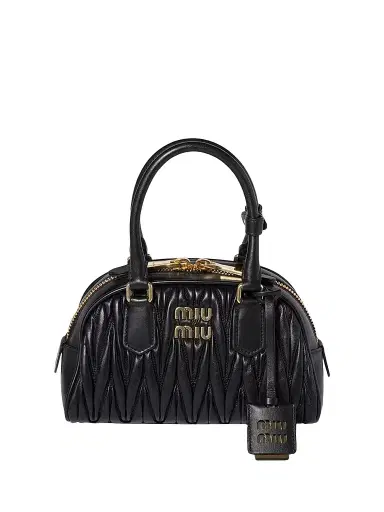 Miu Miu Women's Arcadie Matelassé Nappa Leather Top Handle Bag - Black | Thumbnail 1