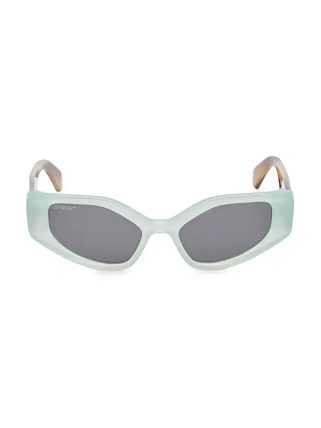 Off-White Memphis 55MM Cat-Eye Sunglasses - Teal Dark Grey