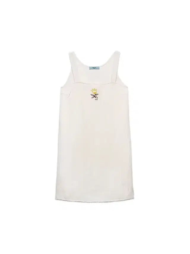 Women's Embroidered Slubbed Fabric Mini Dress - White