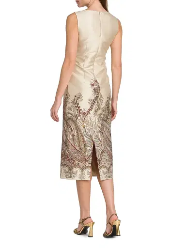 Etro Women's Romantic Paisley Laced Cocktail Dress - Multicolor Beige Base | Thumbnail 5
