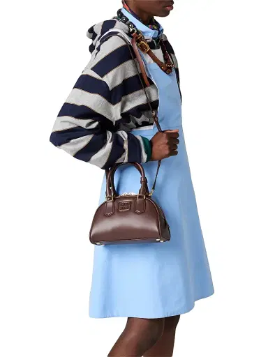 Miu Miu Women's Arcadie Leather Top Handle Bag - Brown | Thumbnail 3 Miu Miu Women's Arcadie Leather Top Handle Bag - Brown | Thumbnail 3
