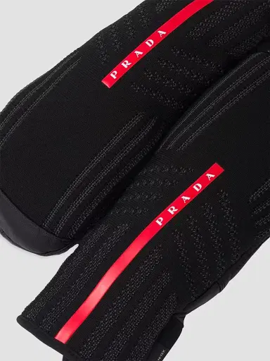 Prada Women's Gore-tex, Leather and Knit Ski Mittens - Black - Size 6 | Thumbnail 2 Prada Women's Gore-tex, Leather and Knit Ski Mittens - Black - Size 6 | Thumbnail 2