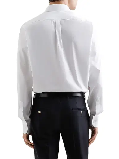 Dolce & Gabbana Men's Crest Woven Cotton Shirt - Optical White - Size 16.5 | Thumbnail 4 Dolce & Gabbana Men's Crest Woven Cotton Shirt - Optical White - Size 16.5 | Thumbnail 4