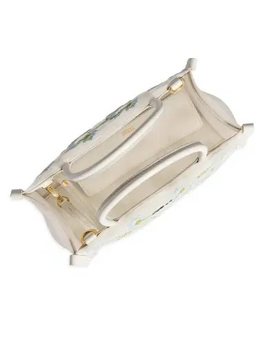 Miu Miu Women's Embroidered Mesh Top Handle Bag - White | Thumbnail 4 Miu Miu Women's Embroidered Mesh Top Handle Bag - White | Thumbnail 4