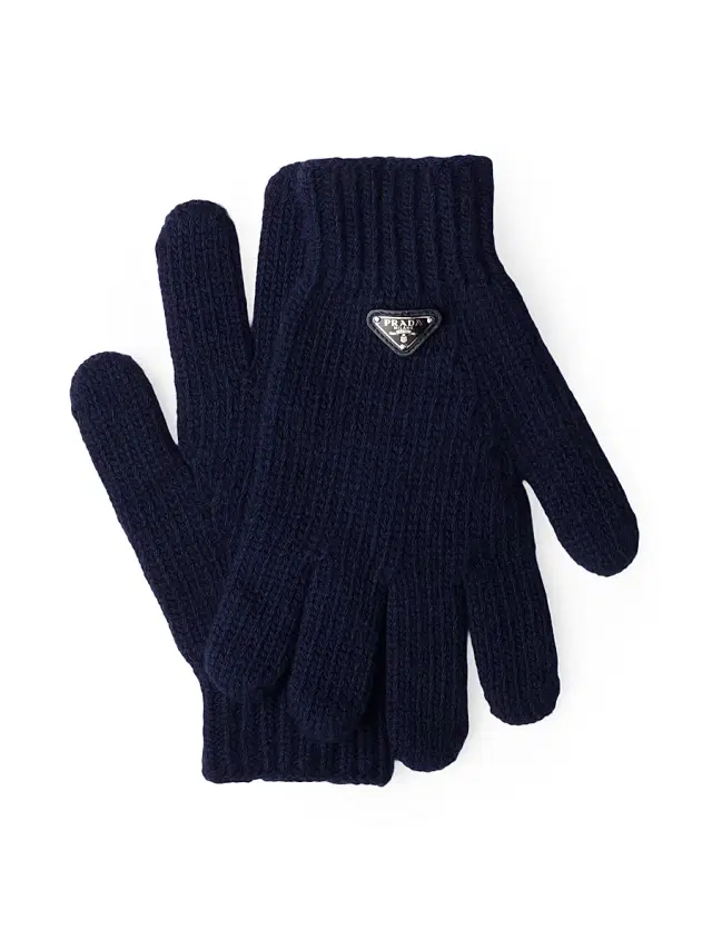 Men's Wool and Cashmere Gloves - Blue