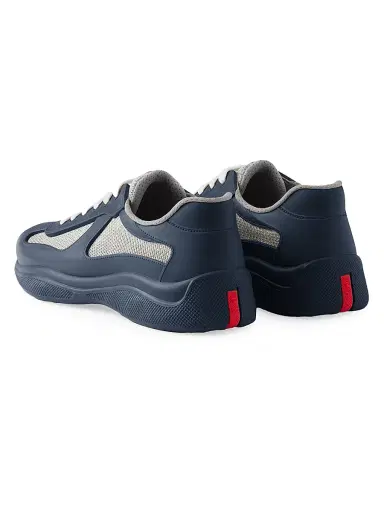 Prada Men's America's Cup Soft Rubber and Bike Fabric Sneakers - Navy - Size 12 | Thumbnail 3