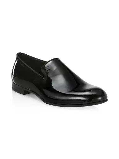 Giorgio Armani Men's Patent Leather Loafers - Black - Size 10.5 | Thumbnail 2