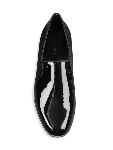 Giorgio Armani Men's Patent Leather Loafers - Black - Size 10.5 | Thumbnail 5