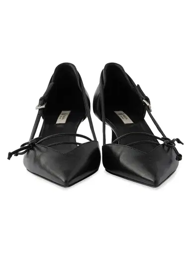 Prada Women's Open-Side Leather Pumps - Black - Size 8.5 | Thumbnail 4