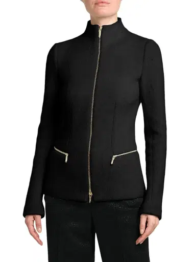 Giorgio Armani Women's Luxe Blend Zip Jacket - Black - Size 14 | Thumbnail 2