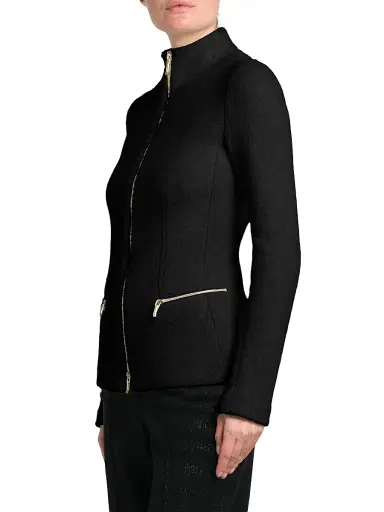 Giorgio Armani Women's Luxe Blend Zip Jacket - Black - Size 14 | Thumbnail 3
