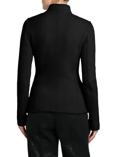 Giorgio Armani Women's Luxe Blend Zip Jacket - Black - Size 14 | Thumbnail 4