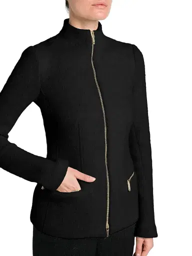 Giorgio Armani Women's Luxe Blend Zip Jacket - Black - Size 14 | Thumbnail 5