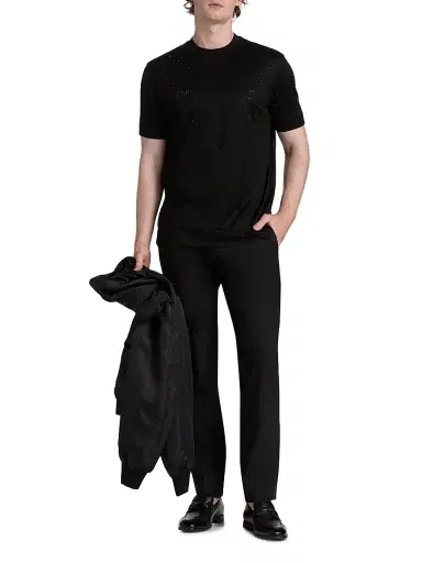 Emporio Armani Men's Clubwear Capsule Rhinestone Logo T-Shirt - Black - Size Large | Thumbnail 2 Emporio Armani Men's Clubwear Capsule Rhinestone Logo T-Shirt - Black - Size Large | Thumbnail 2