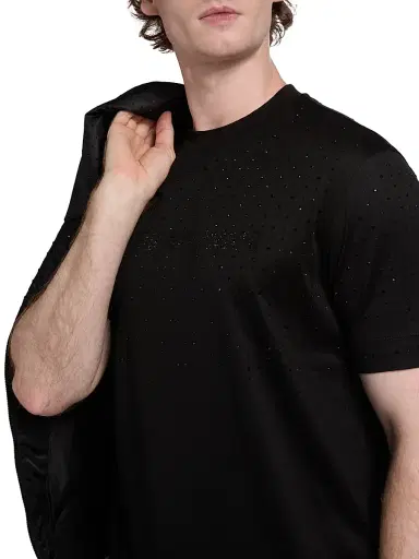 Emporio Armani Men's Clubwear Capsule Rhinestone Logo T-Shirt - Black - Size Large | Thumbnail 6 Emporio Armani Men's Clubwear Capsule Rhinestone Logo T-Shirt - Black - Size Large | Thumbnail 6
