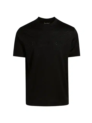 Emporio Armani Men's Clubwear Capsule Rhinestone Logo T-Shirt - Black - Size Large | Thumbnail 1 Emporio Armani Men's Clubwear Capsule Rhinestone Logo T-Shirt - Black - Size Large | Thumbnail 1