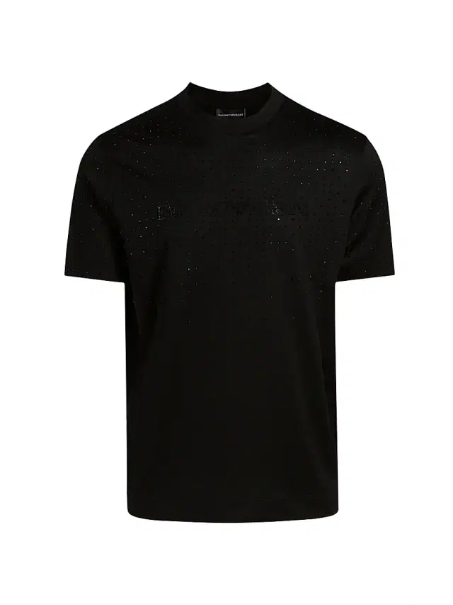 Emporio Armani Men's Clubwear Capsule Rhinestone Logo T-Shirt - Black
