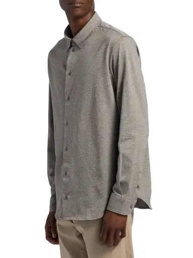 Emporio Armani Men's Cotton Jersey Sport Shirt - Tan - Size Large | Thumbnail 4 Emporio Armani Men's Cotton Jersey Sport Shirt - Tan - Size Large | Thumbnail 4