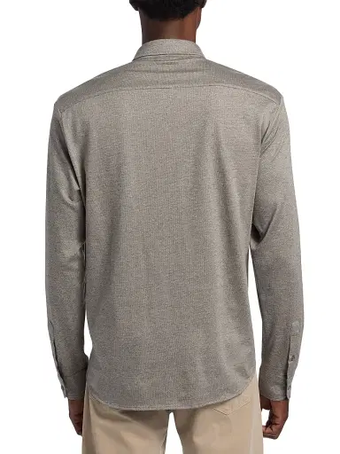 Emporio Armani Men's Cotton Jersey Sport Shirt - Tan - Size Large | Thumbnail 5 Emporio Armani Men's Cotton Jersey Sport Shirt - Tan - Size Large | Thumbnail 5